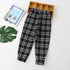 Plaid Casual Pants For Children In Autumn